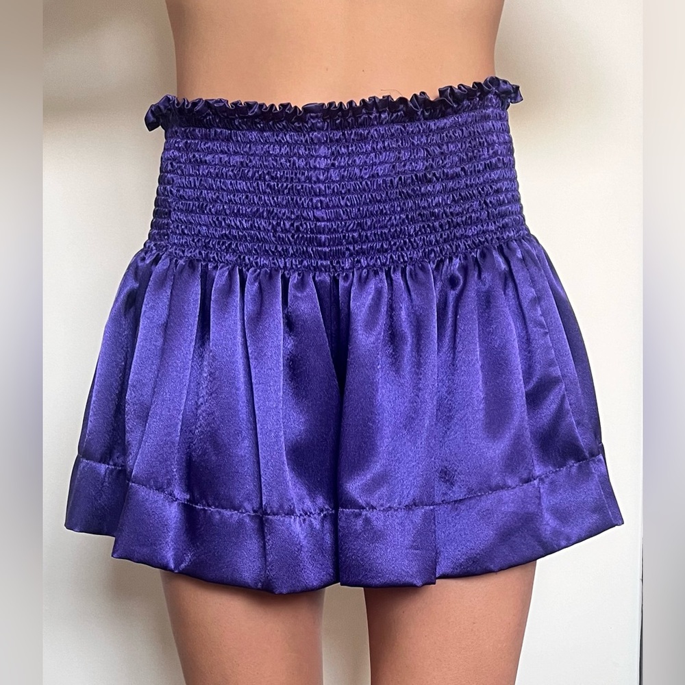 KOCH Purple Satin Shorts